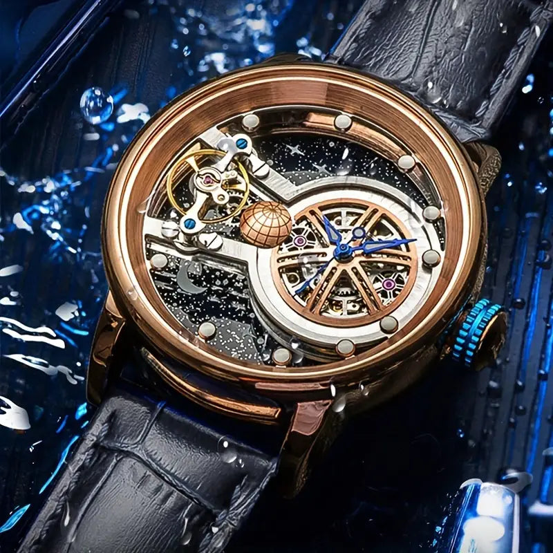 Astral Voyager Gold Skeleton Tourbillon Watch