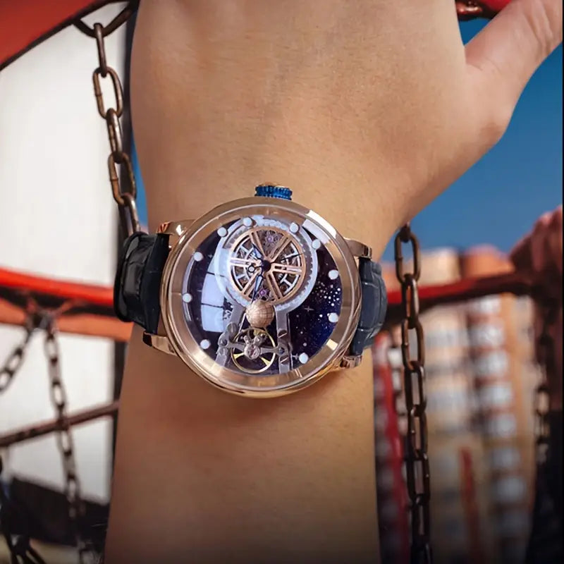 Astral Voyager Gold Skeleton Tourbillon Watch