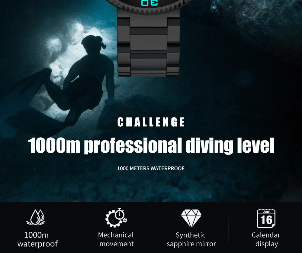 ساعة Abyssal Diver - إصدار أوتوماتيكي 1000 متر